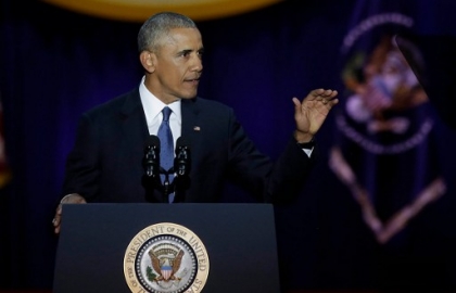 Tổng thống Obama xúc động nói lời cảm ơn vợ con luôn sát cánh